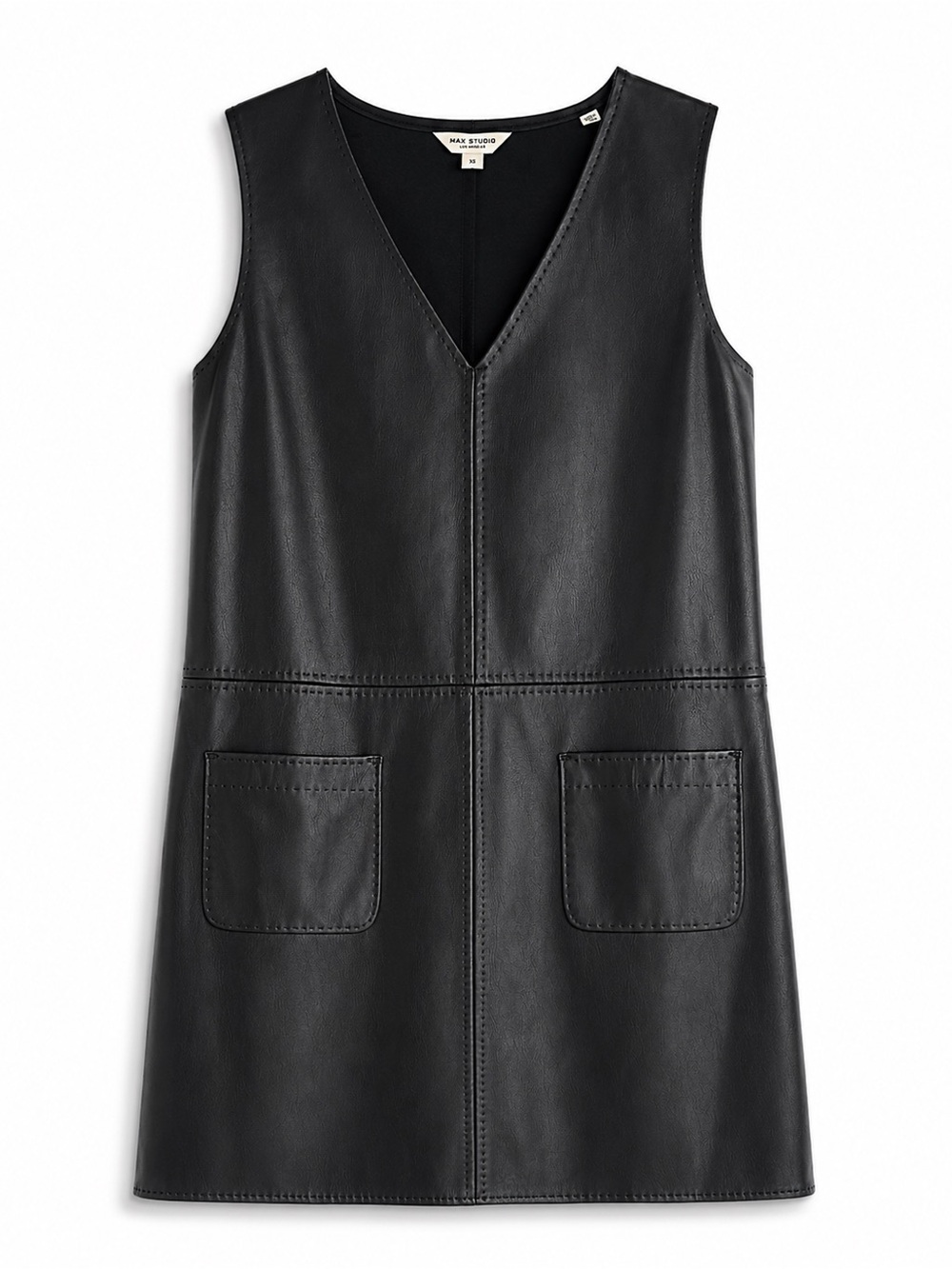 NWT Max Studio Black Faux Leather Dress